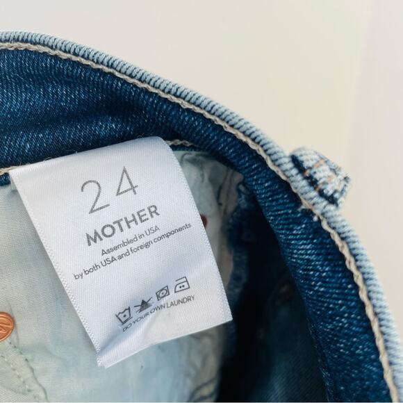 Mother Jeans The Tomcat Ankle High Rise Straight Leg Distressed 24 Roughing It - Picture 13 of 15